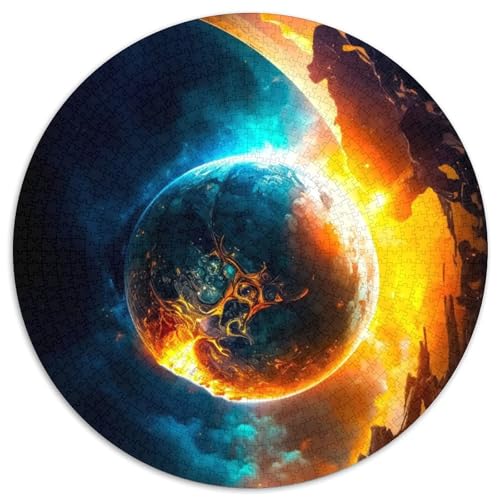 1000-teiliges rundes Puzzle mit Universum-Papierpuzzle für Teenager, Familien-Lernspiele, Heimdekoration, Geschenk (67,5x67,5cm) von WGLINGX