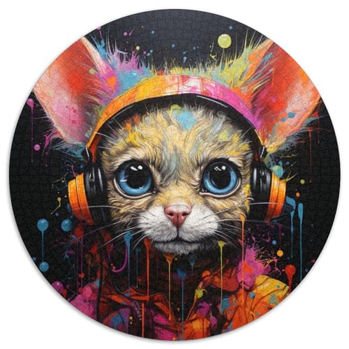 Art Animal Mouse Puzzle 1000 Teile Puzzle für Erwachsene Weihnachten, Halloween, Ostern, Neujahr (67,5x67,5cm) von WGLINGX