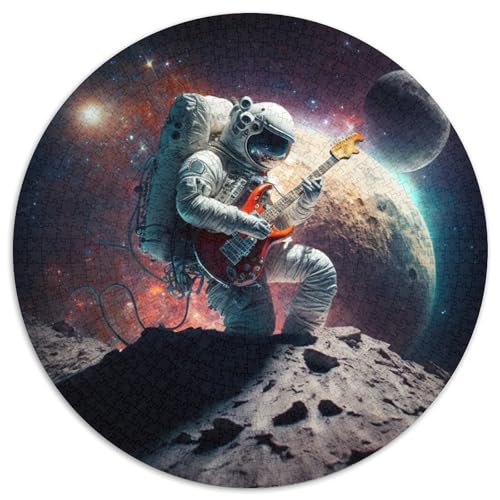 Astronaut spielt Gitarre, Puzzle 1000 Teile, Unmögliches Puzzle für Erwachsene für Teenager, interaktives Familienspiel, Herausforderungsgeschenk, 1000 Teile (67,5x67,5cm) von WGLINGX