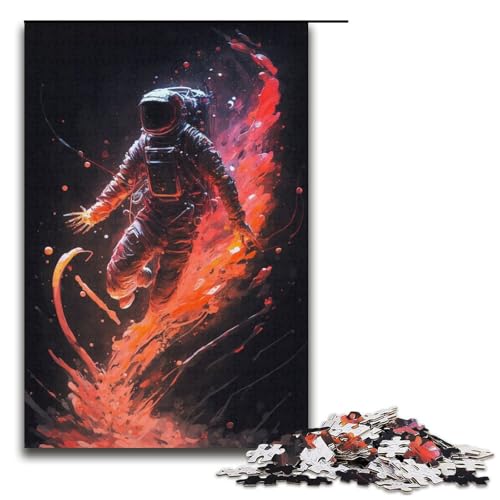 Astronauten-Puzzle mit 1000 Teilen für Erwachsene, Lernpuzzle für Jugendliche ab 14 Jahren, 38 x 26 cm von WGLINGX