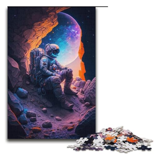 Astronauten-Puzzle mit 1000 Teilen für Erwachsene, Lernpuzzle für Jugendliche ab 14 Jahren, 38 x 26 cm von WGLINGX