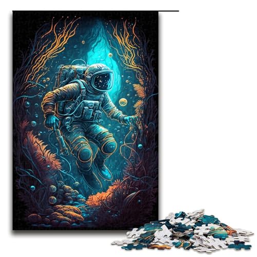 Astronauten-Puzzle mit 1000 Teilen für Erwachsene, Lernpuzzle für Jugendliche ab 14 Jahren, 50 x 75 cm von WGLINGX