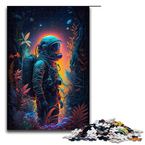 Astronauten-Puzzle mit 1000 Teilen für Erwachsene, Lernpuzzle für Jugendliche ab 14 Jahren, 50 x 75 cm von WGLINGX