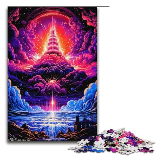 Berg-Puzzle im japanischen Stil, 1000 Teile, für Erwachsene, Puzzle als Geschenk, einzigartiges Geburtstagsgeschenk für Teenager ab 14 Jahren (Größe 38 x 26 cm) von WGLINGX