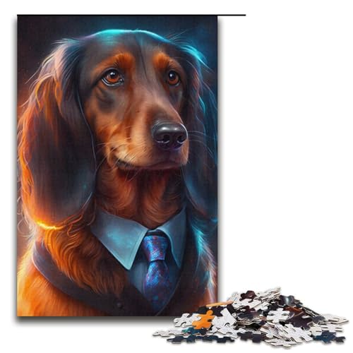 Boss Doberman Puzzle 1000 Teile für Erwachsene, geeignet für Paare und Teenager ab 14 Jahren, 14,96 x 10,24 Zoll von WGLINGX