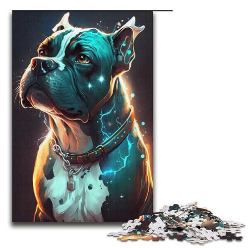 Boxer-Hunde-Puzzle für Erwachsene, 1000 Teile, Puzzle, jedes Teil ist einzigartig – anspruchsvolles Familienspiel, 38 x 26 cm von WGLINGX