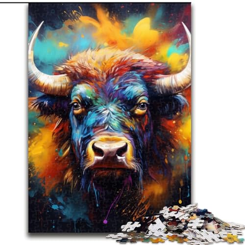 Buffalo-Puzzle mit 1000 Teilen für Erwachsene, 1000 Teile, Heimdekoration, Familienspaß, ab 14 Jahren (Größe 26x38cm) von WGLINGX