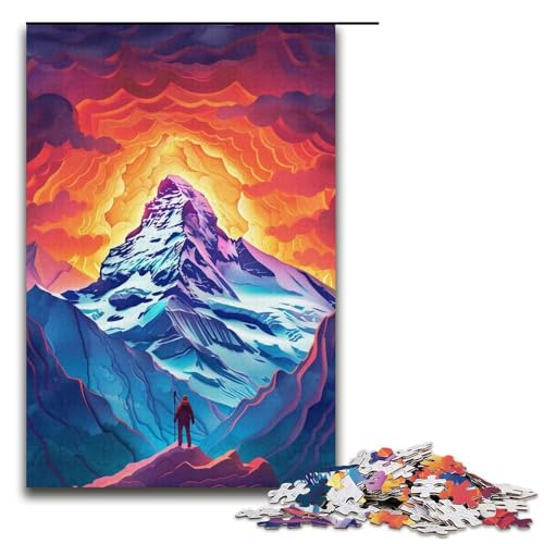 Bunte, wunderschöne Berge, Puzzle-Geschenke, 1000 Teile, Puzzle für Erwachsene, tolles Geschenk für Spiele für und Teenager ab 14 Jahren (Größe 38 x 26 cm) von WGLINGX