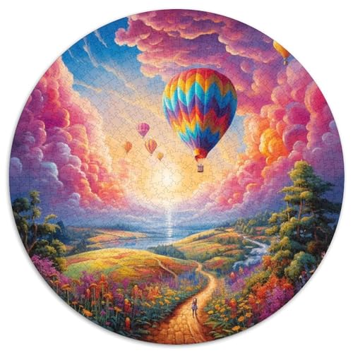Bunte Kunst Heißluftballon Karton Runde Puzzles 1000 Teile Interaktives Familienspiel, Gehirn-Herausforderung, Lernspielzeug 67,5 x 67,5 cm Bunte Kunst Heißluftballon Karton Runde Puzzles 1000 Teile Interaktives Familienspiel, Gehirn-Herausforderung, Lernspielzeug 67,5 x 67,5 cm von WGLINGX