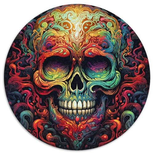 Buntes,kunstvolles,rundes Puzzle aus Karton mit Totenkopfmotiv,1000 Teile,für Erwachsene,anspruchsvolles Denkspiel für Teenager,unterhaltsames,interaktives Spiel für die ganze Familie 67,5 x 67,5 cm Buntes,kunstvolles,rundes Puzzle aus Karton mit Totenkopfmotiv,1000 Teile,für Erwachsene,anspruchsvolles Denkspiel für Teenager,unterhaltsames,interaktives Spiel für die ganze Familie 67,5 x 67,5 cm von WGLINGX