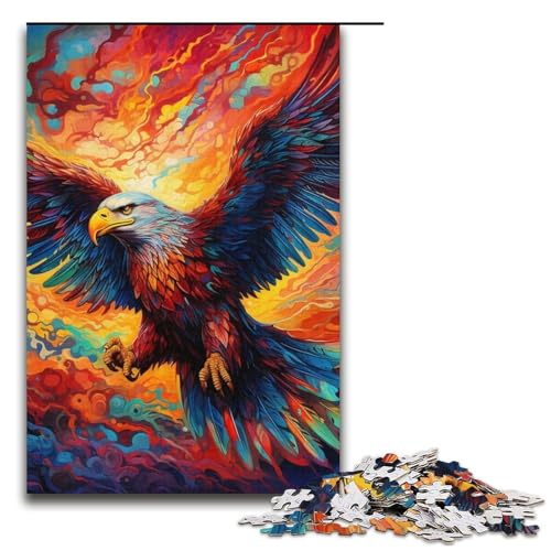 Buntes Adler-Puzzle, 1000 Teile, für Erwachsene, geeignet für Paare und Teenager ab 14 Jahren, 14,96 x 10,24 Zoll von WGLINGX
