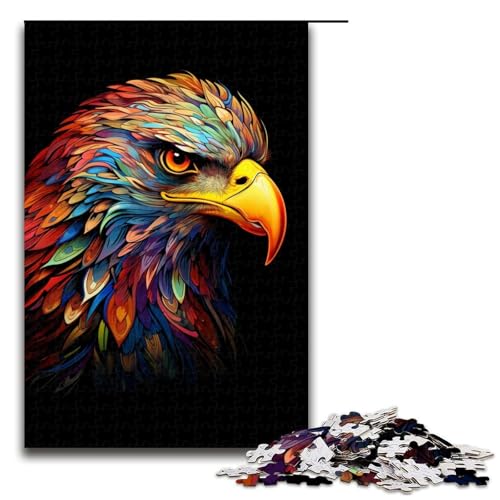 Buntes Adler-Puzzle für Erwachsene, 1000 Teile, Lernspiel, Herausforderungsspielzeug, einzigartige Heimdekoration und Geschenke (Größe 50 x 75 cm) von WGLINGX