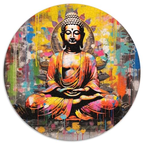 Buntes Buddha-Puzzle aus Pappe mit 1000 Teilen, perfekt für Familienspaß an Weihnachten, Thanksgiving, Geburtstagen und Ostern 67,5 x 67,5 cm Buntes Buddha-Puzzle aus Pappe mit 1000 Teilen, perfekt für Familienspaß an Weihnachten, Thanksgiving, Geburtstagen und Ostern 67,5 x 67,5 cm von WGLINGX