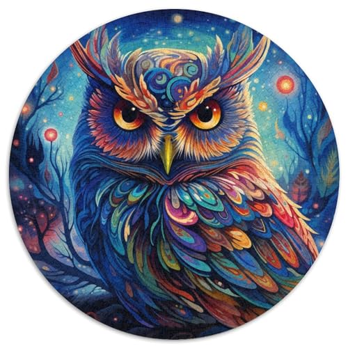 Buntes Eulen-Papierpuzzle für Erwachsene, 1000-teiliges Denkspiel für Teenager, 67,5 x 67,5 cm von WGLINGX