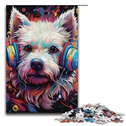 Buntes Hunde-Puzzle, 1000 Teile, für Erwachsene, geeignet für Paare und Teenager ab 14 Jahren, 14,96 x 10,24 Zoll von WGLINGX