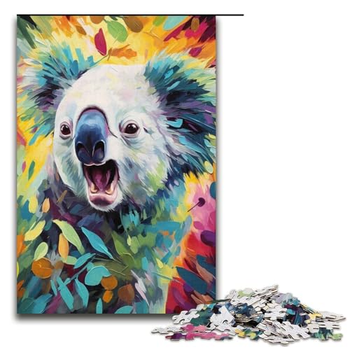 Buntes Koala-Puzzle, 1000 Teile, für Erwachsene, geeignet für Paare und Teenager ab 14 Jahren, 14,96 x 10,24 Zoll von WGLINGX