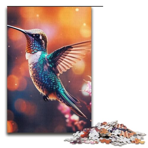 Buntes Kolibri-Puzzle, 1000 Teile, für Erwachsene, geeignet für Paare und Teenager ab 14 Jahren, 14,96 x 10,24 Zoll von WGLINGX