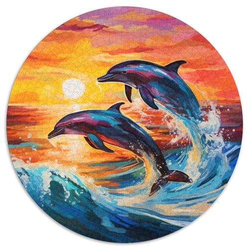 Buntes Kunst-Delfin-Papierpuzzle für Erwachsene, 1000-teiliges Denkspiel für Teenager, 67,5 x 67,5 cm Buntes Kunst-Delfin-Papierpuzzle für Erwachsene, 1000-teiliges Denkspiel für Teenager, 67,5 x 67,5 cm von WGLINGX