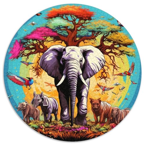Buntes Kunst-Elefanten-Papierpuzzle, 1000 Teile, Familie und Freunde, geeignet für Kinder ab 14 Jahren 67,5 x 67,5 cm Buntes Kunst-Elefanten-Papierpuzzle, 1000 Teile, Familie und Freunde, geeignet für Kinder ab 14 Jahren 67,5 x 67,5 cm von WGLINGX