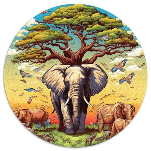 Buntes Kunst-Elefanten-Papierpuzzle für Erwachsene, 1000-teiliges Denkspiel für Teenager, 67,5 x 67,5 cm Buntes Kunst-Elefanten-Papierpuzzle für Erwachsene, 1000-teiliges Denkspiel für Teenager, 67,5 x 67,5 cm von WGLINGX
