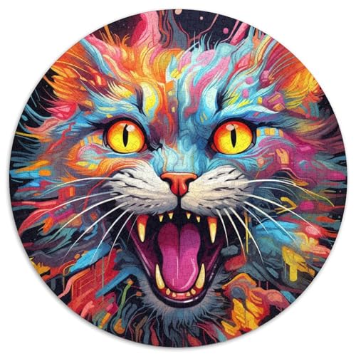 Buntes Kunst-Katzen-Papier-Rundpuzzle für Erwachsene, 1000 Teile, anspruchsvolles Denkspiel für Teenager, Spaß für den Spieleabend mit der Familie 67,5 x 67,5 cm Buntes Kunst-Katzen-Papier-Rundpuzzle für Erwachsene, 1000 Teile, anspruchsvolles Denkspiel für Teenager, Spaß für den Spieleabend mit der Familie 67,5 x 67,5 cm von WGLINGX