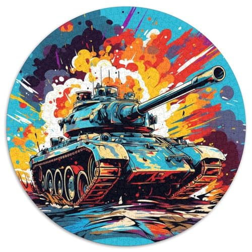 Buntes Kunstpanzer-Puzzle aus Pappe, rund, 1000 Teile, interaktives Familienspiel, Denksportaufgabe, Lernspielzeug 67,5 x 67,5 cm Buntes Kunstpanzer-Puzzle aus Pappe, rund, 1000 Teile, interaktives Familienspiel, Denksportaufgabe, Lernspielzeug 67,5 x 67,5 cm von WGLINGX