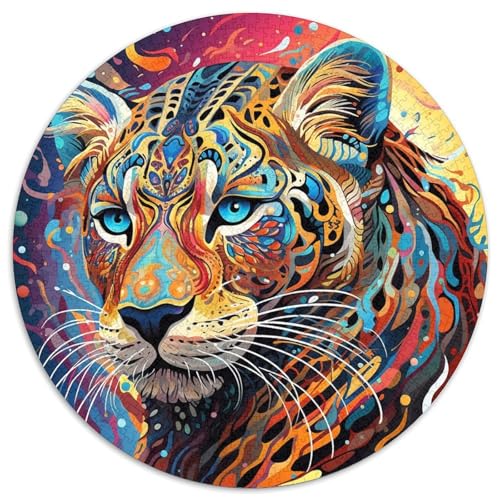 Buntes Kunstpuzzle mit Puma-Motiv, rund, aus Papier, Puzzle für Erwachsene, 1000 Teile, anspruchsvolles Denkspiel für Teenager, Spaß für den Spieleabend mit der Familie 67,5 x 67,5 cm Buntes Kunstpuzzle mit Puma-Motiv, rund, aus Papier, Puzzle für Erwachsene, 1000 Teile, anspruchsvolles Denkspiel für Teenager, Spaß für den Spieleabend mit der Familie 67,5 x 67,5 cm von WGLINGX