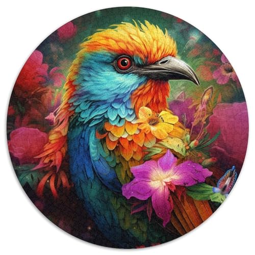 Buntes Kunstvogel-Puzzle aus Pappe, rund, 1000 Teile, Puzzle für Erwachsene, anspruchsvolles Denkspiel für Teenager, unterhaltsames interaktives Spiel für die ganze Familie 67,5 x 67,5 cm Buntes Kunstvogel-Puzzle aus Pappe, rund, 1000 Teile, Puzzle für Erwachsene, anspruchsvolles Denkspiel für Teenager, unterhaltsames interaktives Spiel für die ganze Familie 67,5 x 67,5 cm von WGLINGX