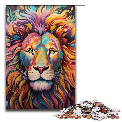 Buntes Löwen-Puzzle, 1000 Teile, für Erwachsene, geeignet für Paare und Teenager ab 14 Jahren, 14,96 x 10,24 Zoll von WGLINGX