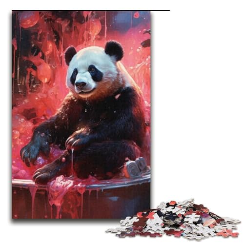 Buntes Panda-Puzzle, 1000 Teile, für Erwachsene, geeignet für Paare und Teenager ab 14 Jahren, 14,96 x 10,24 Zoll von WGLINGX