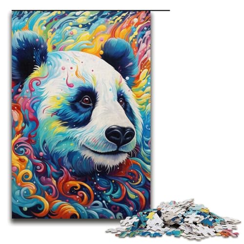 Buntes Panda-Puzzle, 1000 Teile, für Erwachsene, geeignet für Paare und Teenager ab 14 Jahren, 14,96 x 10,24 Zoll von WGLINGX