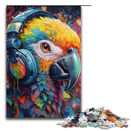 Buntes Papageien-Puzzle, 1000 Teile, Puzzle für Erwachsene, Lernspiele, trainieren Ihr Gehirn und Ihre Hände, geeignet für Jugendliche ab 14 Jahren (Größe 38 x 26 cm) von WGLINGX