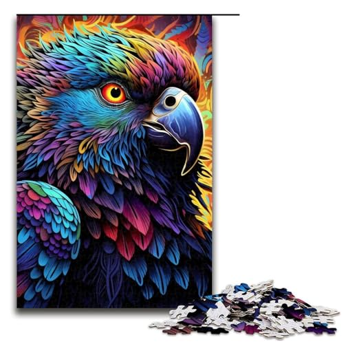Buntes Papageien-Puzzle, 1000 Teile, Puzzle für Erwachsene, praktisches Spiel, Staycation, Zeitvertreib für Teenager ab 14 Jahren, 19,69 x 29,53 Zoll von WGLINGX