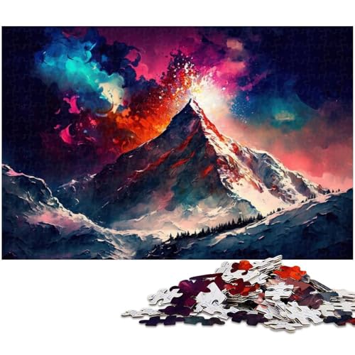 Buntes Puzzle mit verschneiten Bergen, 1000 Teile, für Erwachsene, geeignet für Paare und Teenager ab 14 Jahren (Größe 38 x 26 cm) von WGLINGX