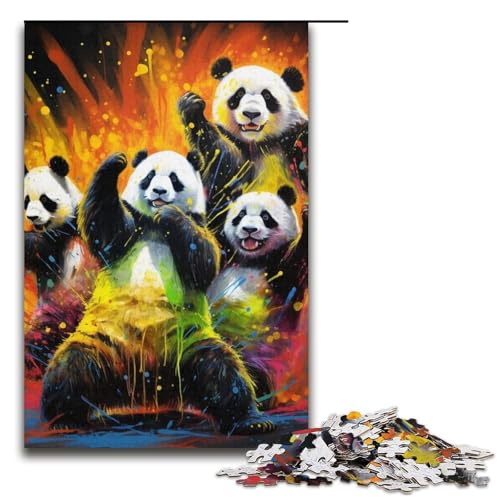 Buntes Tier-Panda-Puzzle, 1000 Teile, Puzzle für Erwachsene, praktisches Spiel, Kunstwerk, Geschenk, geeignet für und Teenager ab 14 Jahren, 14,96 x 10,24 Zoll von WGLINGX