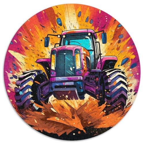 Buntes Traktor-Puzzle aus Pappe, rund, 1000 Teile, Puzzle für Erwachsene, anspruchsvolles Denkspiel für Teenager, unterhaltsames interaktives Spiel für die ganze Familie 67,5 x 67,5 cm Buntes Traktor-Puzzle aus Pappe, rund, 1000 Teile, Puzzle für Erwachsene, anspruchsvolles Denkspiel für Teenager, unterhaltsames interaktives Spiel für die ganze Familie 67,5 x 67,5 cm von WGLINGX