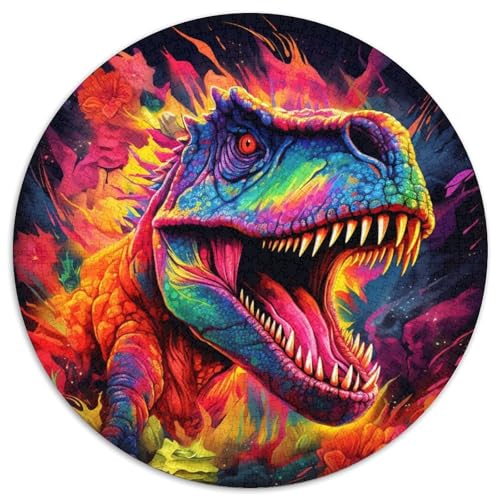 Buntes Tyrannosaurus-Puzzle aus Pappe, rund, 1000 Teile, Puzzle für Erwachsene, anspruchsvolles Denkspiel für Teenager, unterhaltsames interaktives Spiel für die ganze Familie 67,5 x 67,5 cm Buntes Tyrannosaurus-Puzzle aus Pappe, rund, 1000 Teile, Puzzle für Erwachsene, anspruchsvolles Denkspiel für Teenager, unterhaltsames interaktives Spiel für die ganze Familie 67,5 x 67,5 cm von WGLINGX