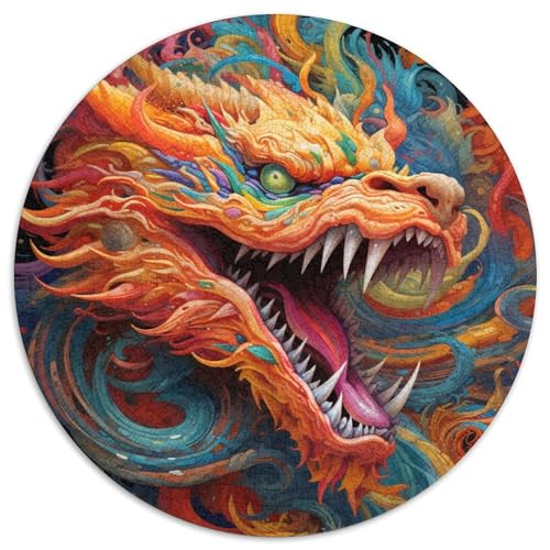 Buntes chinesisches Drachen-Puzzle aus Pappe, rund, 1000 Teile, Puzzle für Erwachsene, anspruchsvolles Denkspiel für Teenager, unterhaltsames interaktives Spiel für die ganze Familie 67,5 x 67,5 cm Buntes chinesisches Drachen-Puzzle aus Pappe, rund, 1000 Teile, Puzzle für Erwachsene, anspruchsvolles Denkspiel für Teenager, unterhaltsames interaktives Spiel für die ganze Familie 67,5 x 67,5 cm von WGLINGX