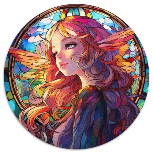 Buntglas-Anime-Mädchen, runde Papppuzzles, 1000 Teile, Puzzle für Erwachsene, anspruchsvolles Denkspiel für Teenager, unterhaltsames interaktives Spiel für die ganze Familie 67,5 x 67,5 cm Buntglas-Anime-Mädchen, runde Papppuzzles, 1000 Teile, Puzzle für Erwachsene, anspruchsvolles Denkspiel für Teenager, unterhaltsames interaktives Spiel für die ganze Familie 67,5 x 67,5 cm von WGLINGX