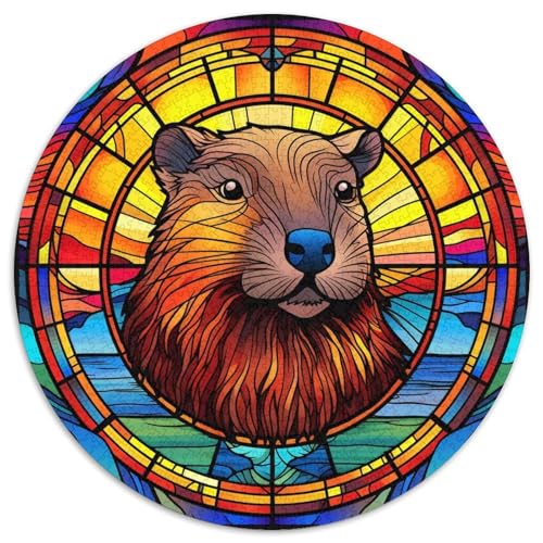 Buntglas-Capibara-Papierpuzzle, 1000-teiliges Puzzle, Familie und Freunde, geeignet für Kinder ab 14 Jahren 67,5 x 67,5 cm Buntglas-Capibara-Papierpuzzle, 1000-teiliges Puzzle, Familie und Freunde, geeignet für Kinder ab 14 Jahren 67,5 x 67,5 cm von WGLINGX