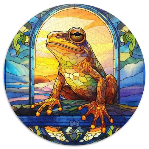 Buntglas-Frosch-Papierpuzzle, 1000-teiliges Puzzle, Familie und Freunde, geeignet für Kinder ab 14 Jahren 67,5 x 67,5 cm Buntglas-Frosch-Papierpuzzle, 1000-teiliges Puzzle, Familie und Freunde, geeignet für Kinder ab 14 Jahren 67,5 x 67,5 cm von WGLINGX