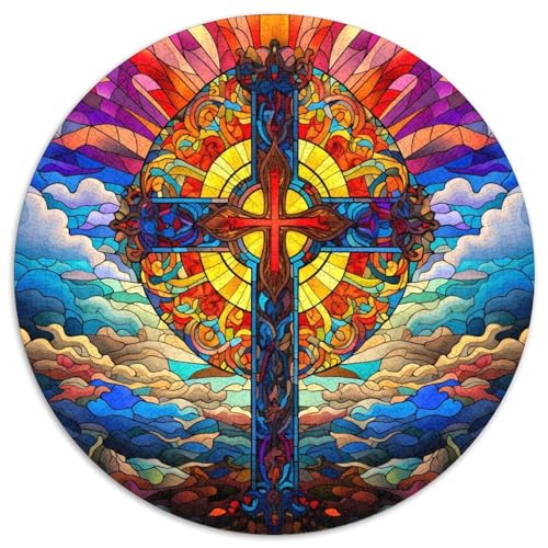 Buntglas-Gitarren-Puzzle aus Karton, 1000 Teile, Puzzle für Erwachsene, anspruchsvolles Denkspiel für Teenager, Spaß für die ganze Familie, DIY-Geschenk zur Heimdekoration 67,5 x 67,5 cm von WGLINGX