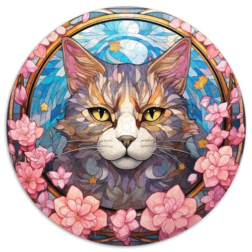 Buntglas-Katzen-Papierpuzzle für Erwachsene, 1000-teiliges Denkspiel für Teenager, 67,5 x 67,5 cm Buntglas-Katzen-Papierpuzzle für Erwachsene, 1000-teiliges Denkspiel für Teenager, 67,5 x 67,5 cm von WGLINGX