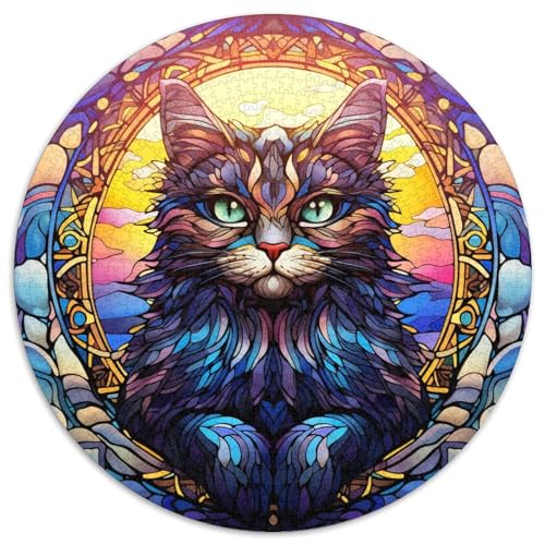 Buntglas-Katzen-Puzzle aus Papier, 1000 Teile, anspruchsvolles Denkspiel für Teenager, Spaß für die ganze Familie, DIY-Geschenk zur Heimdekoration 67,5 x 67,5 cm Buntglas-Katzen-Puzzle aus Papier, 1000 Teile, anspruchsvolles Denkspiel für Teenager, Spaß für die ganze Familie, DIY-Geschenk zur Heimdekoration 67,5 x 67,5 cm von WGLINGX
