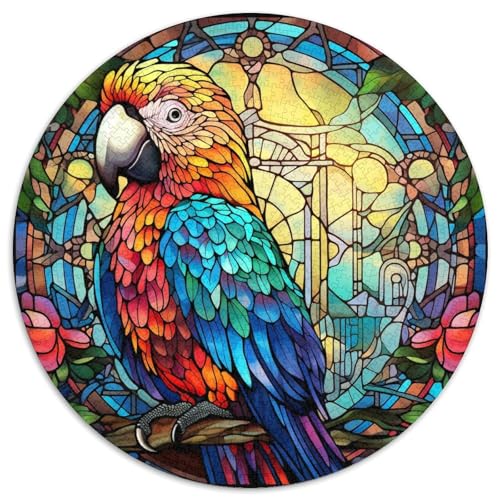 Buntglas-Papagei-Puzzle aus Papier, 1000 Teile, anspruchsvolles Denkspiel für Teenager, Spaß für die ganze Familie, DIY-Geschenk zur Heimdekoration 67,5 x 67,5 cm von WGLINGX
