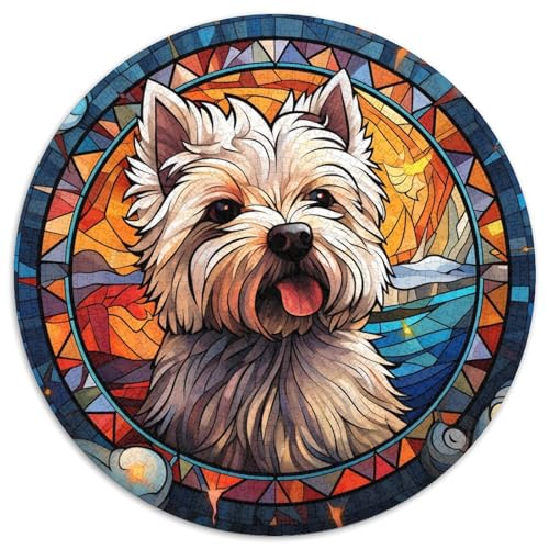 Buntglas-Puzzle „West Highlands“ aus Papier, 1000-teiliges Denkspiel für Erwachsene, 67,5 x 67,5 cm von WGLINGX