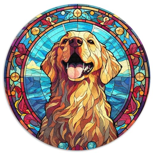 Buntglas-Puzzle mit Golden Retriever-Motiv,1000-teiliges Karton-Puzzle,perfekt für Teenager,zum Zusammenhalt in der Familie,als Denksportaufgabe und als Geschenk zur Heimdekoration 67,5 x 67,5 cm Buntglas-Puzzle mit Golden Retriever-Motiv,1000-teiliges Karton-Puzzle,perfekt für Teenager,zum Zusammenhalt in der Familie,als Denksportaufgabe und als Geschenk zur Heimdekoration 67,5 x 67,5 cm von WGLINGX