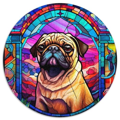 Buntglas-Puzzle mit Mopsmotiv für Erwachsene, 1000 Teile, Puzzle zur Heimdekoration, ideales Weihnachts- und Neujahrsgeschenk für Teenager 67,5 x 67,5 cm Buntglas-Puzzle mit Mopsmotiv für Erwachsene, 1000 Teile, Puzzle zur Heimdekoration, ideales Weihnachts- und Neujahrsgeschenk für Teenager 67,5 x 67,5 cm von WGLINGX