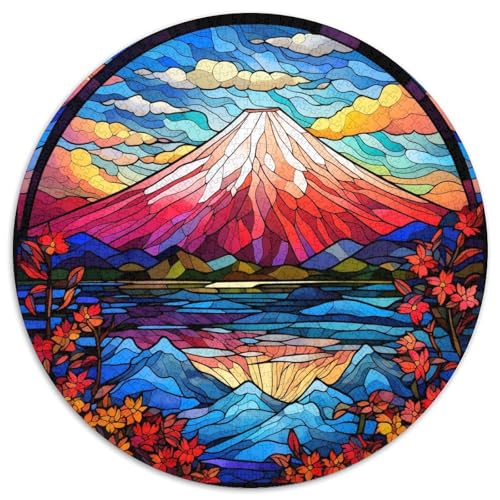 Buntglas-Puzzles mit Fuji-Mount, rund, aus Karton, 1000 Teile, Puzzle für Erwachsene, anspruchsvolles Denkspiel für Teenager, unterhaltsames interaktives Spiel für die ganze Familie 67,5 x 67,5 cm Buntglas-Puzzles mit Fuji-Mount, rund, aus Karton, 1000 Teile, Puzzle für Erwachsene, anspruchsvolles Denkspiel für Teenager, unterhaltsames interaktives Spiel für die ganze Familie 67,5 x 67,5 cm von WGLINGX