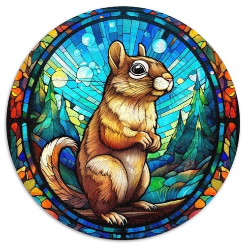 Buntglas-Streifenhörnchen-Puzzle aus Papier, 1000 Teile, anspruchsvolles Denkspiel für Teenager, Spaß für die ganze Familie, DIY-Geschenk zur Heimdekoration 67,5 x 67,5 cm Buntglas-Streifenhörnchen-Puzzle aus Papier, 1000 Teile, anspruchsvolles Denkspiel für Teenager, Spaß für die ganze Familie, DIY-Geschenk zur Heimdekoration 67,5 x 67,5 cm von WGLINGX